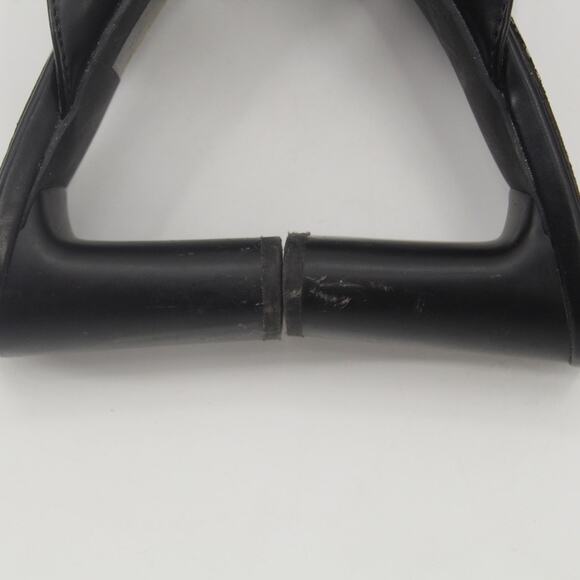 Cink Me Faux Vegan Leather Heeled Sandals Black Thong Size 39 US 6 - Picture 7 of 10